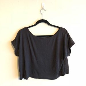Basic dark grey crop top